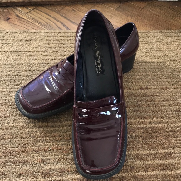 Via Spiga Patent Leather Penny Loafer Pumps Size 9 Like New! - Picture 1 of 8